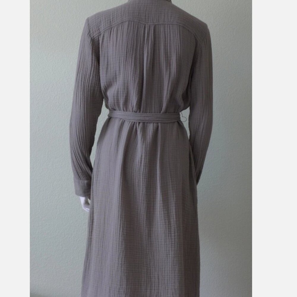 MICHAEL STARS Cleo Button Down Double Gauze Shirt Dress in Safari Sz L - NWT!! - Picture 2 of 8